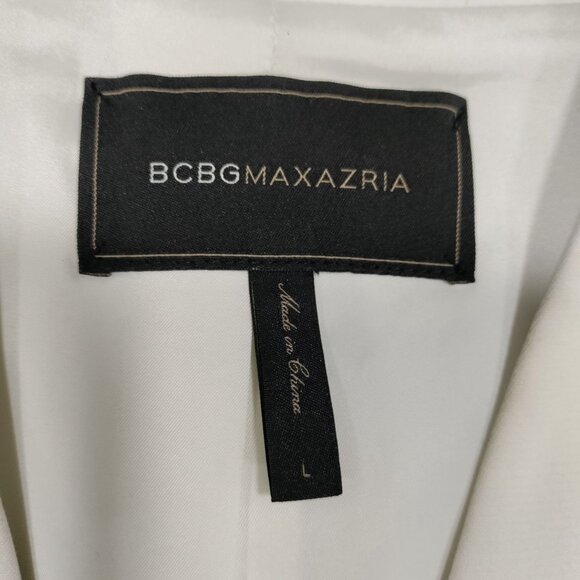 BCBGMAXAZRIA Off White V-Neck Caryn Wrap Vest Mini Dress Women's Large Elegant - Picture 8 of 15